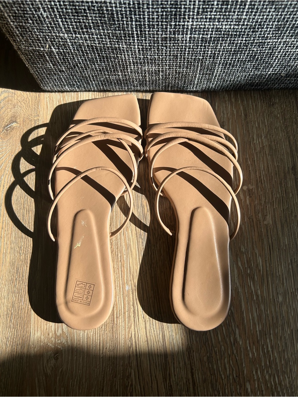 Women’s Neutral Tan Strappy Slide Sandals